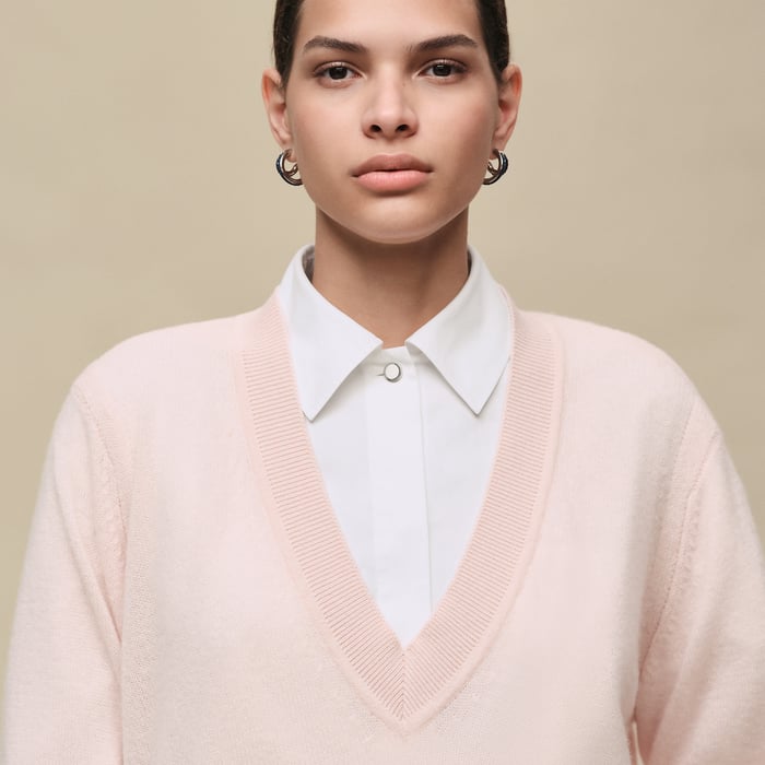 Rose Palomino Cashmere Long-sleeve Sweater