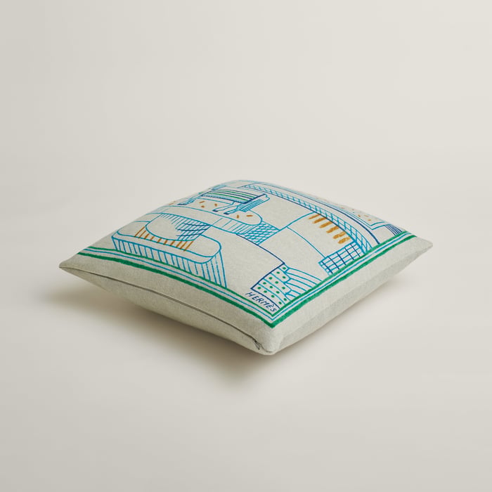 Cyan Etages Du Faubourg Pillow