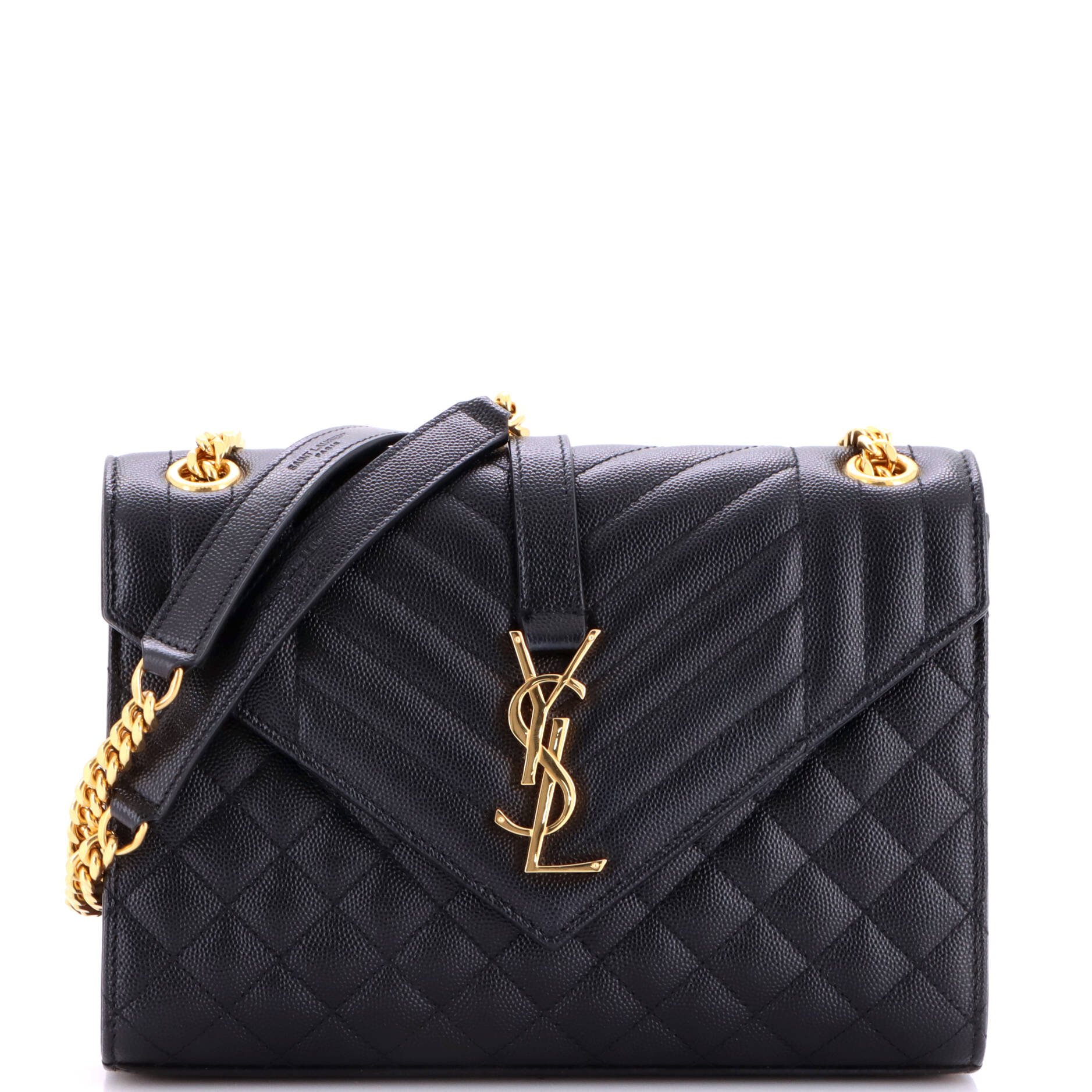 Classic Monogram Envelope Satchel Mixed Matelasse Leather Medium
