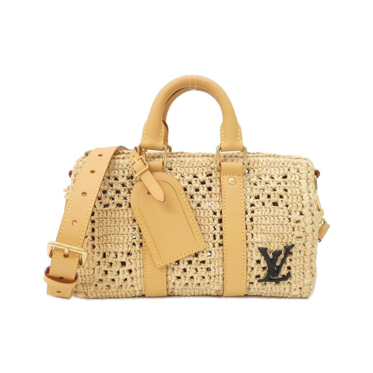 Louis Vuitton Damier Raffia Keepall Bandoulière 25 M25010 Boston ...