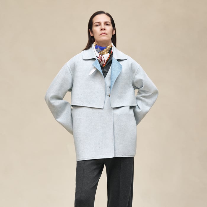Bleu Trench Modular Cashmere Coat