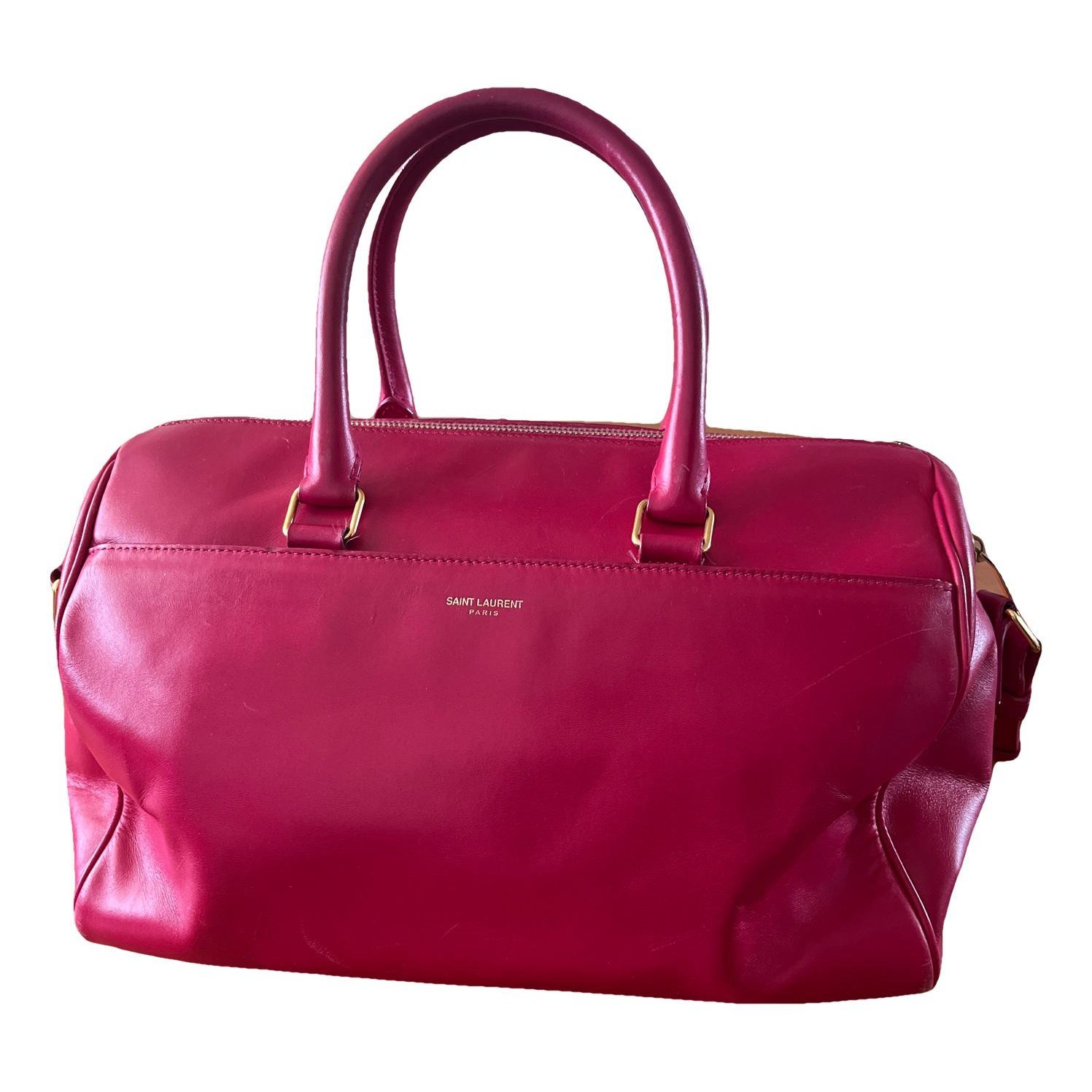 Duffle leather handbag