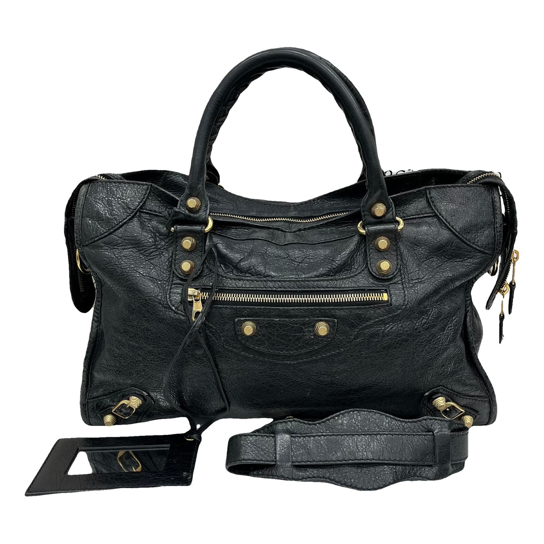 City leather handbag