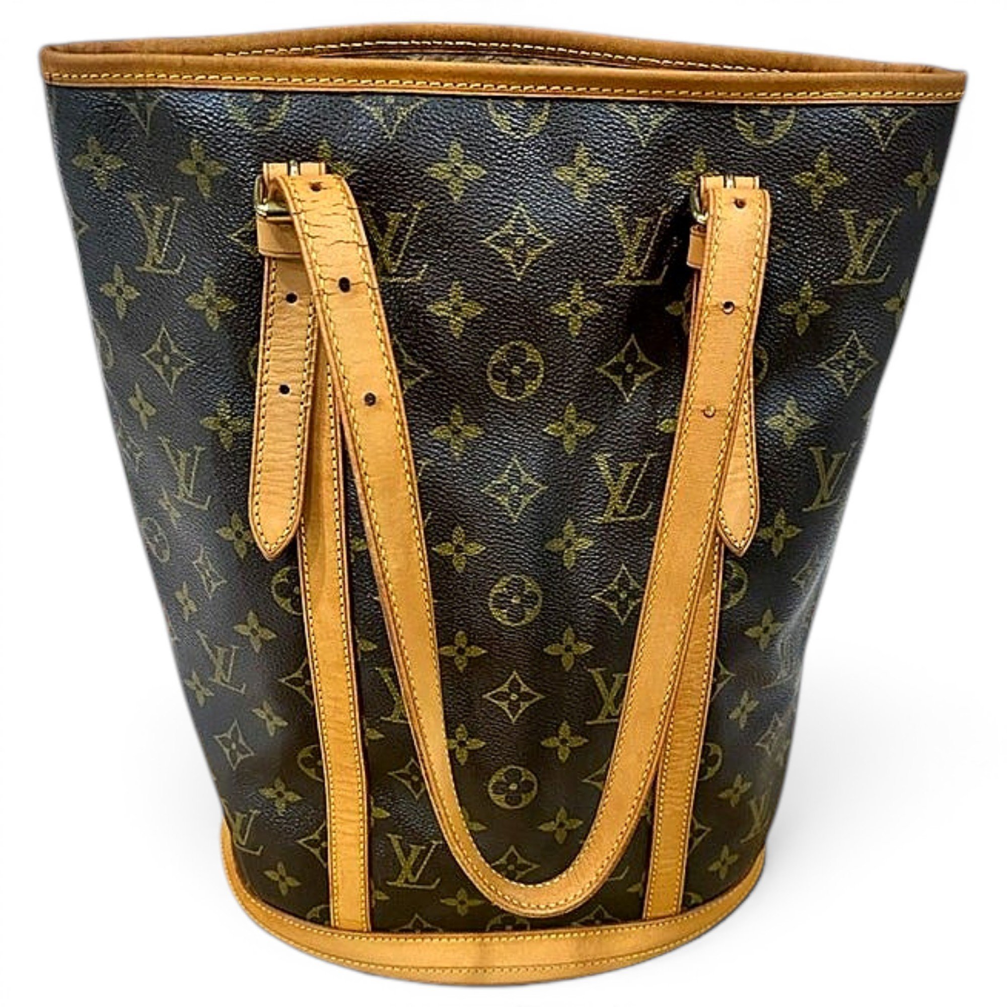 Bucket leather handbag