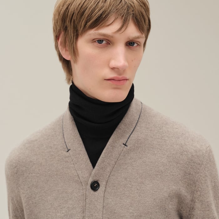 Gravier Cashmere "H Bartack" Buttoned Cardigan