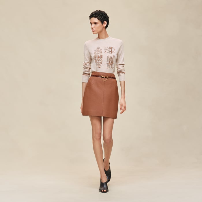 Beige Naturel "Ferronnerie" Long-sleeve Sweater