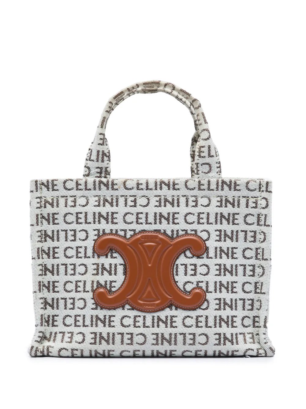 2023 Small All Over Logo Print Canvas Cuir Triomphe Cabas Thais satchel