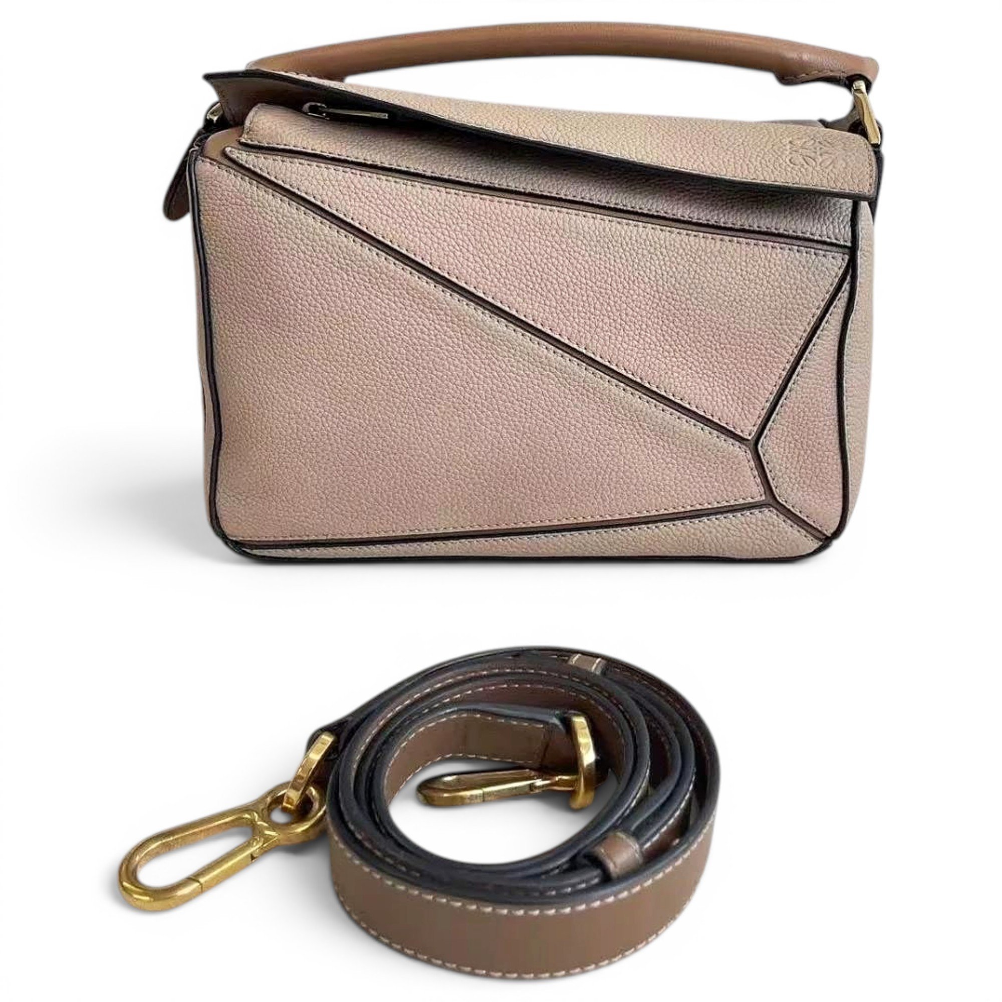 Puzzle leather handbag