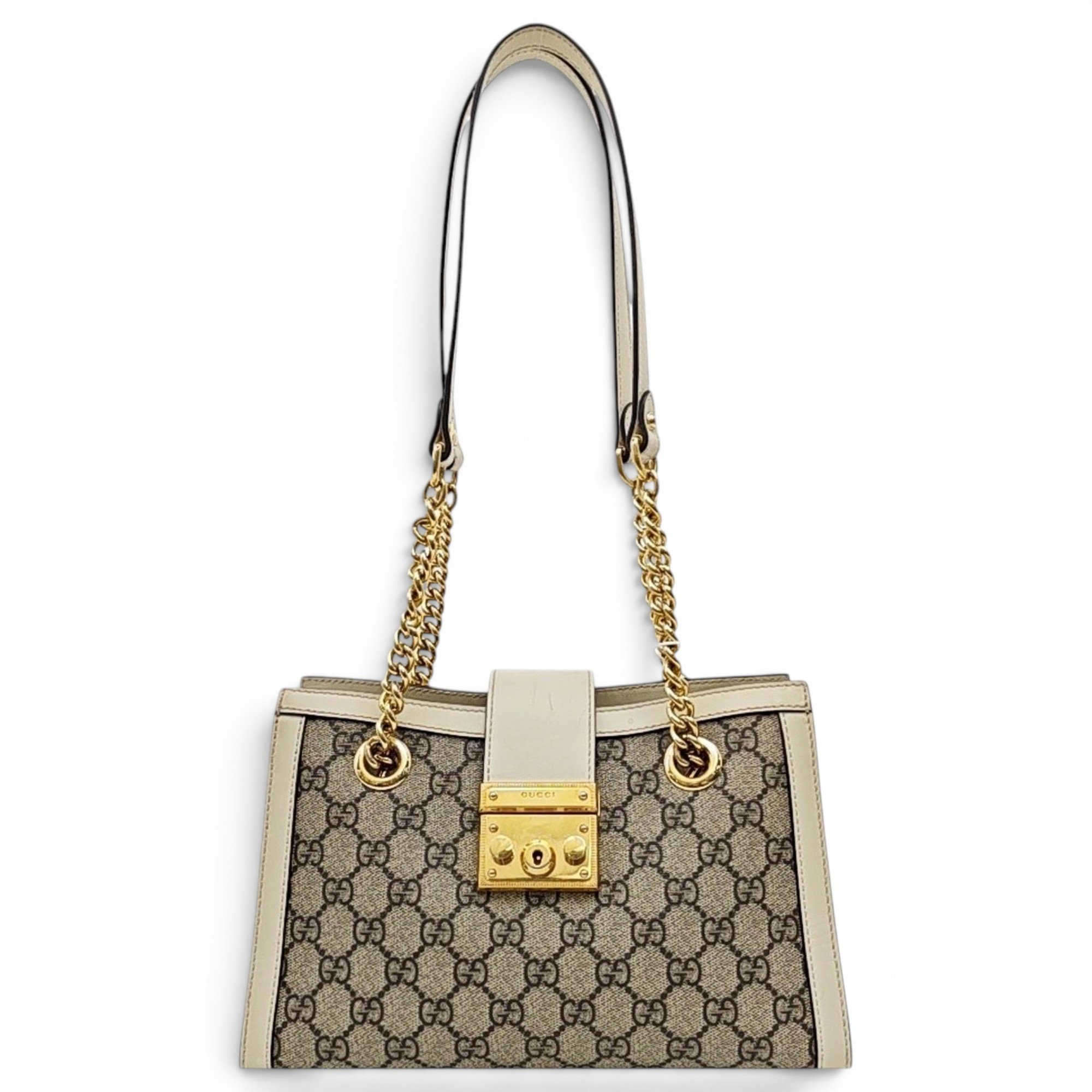 Padlock leather handbag