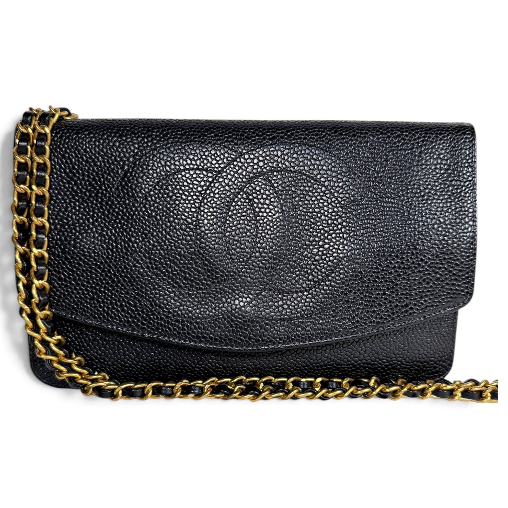 Wallet On Chain Double C leather crossbody bag