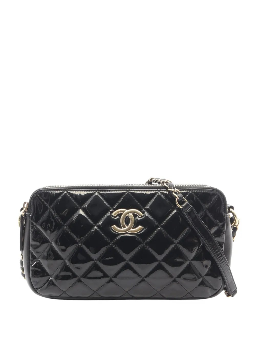 2014-2015 Patent CC Crown Double Zip crossbody bag