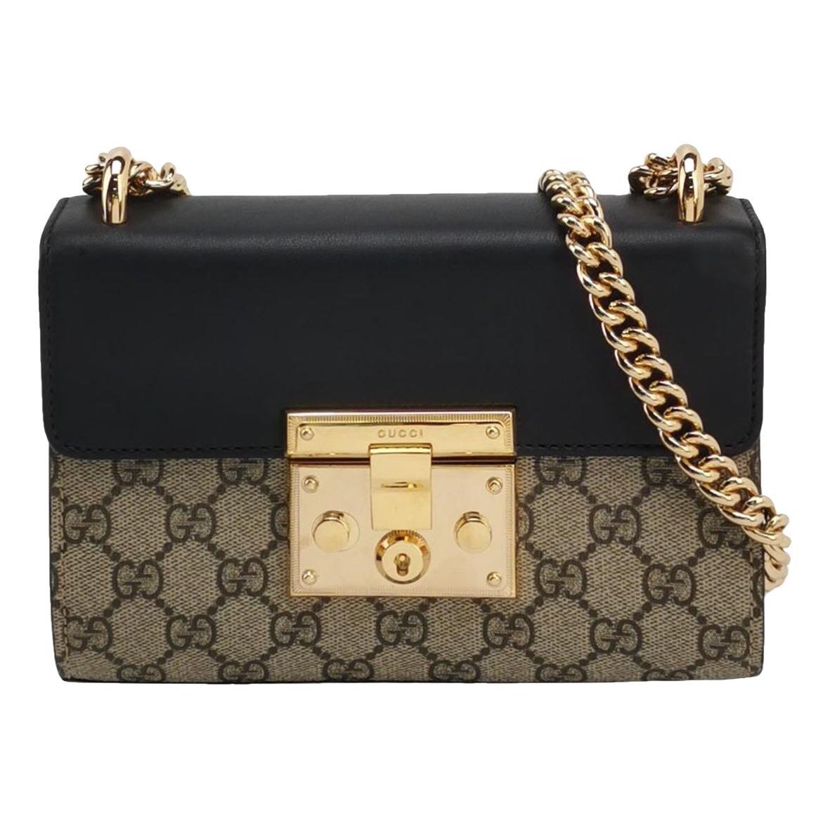 Padlock leather handbag