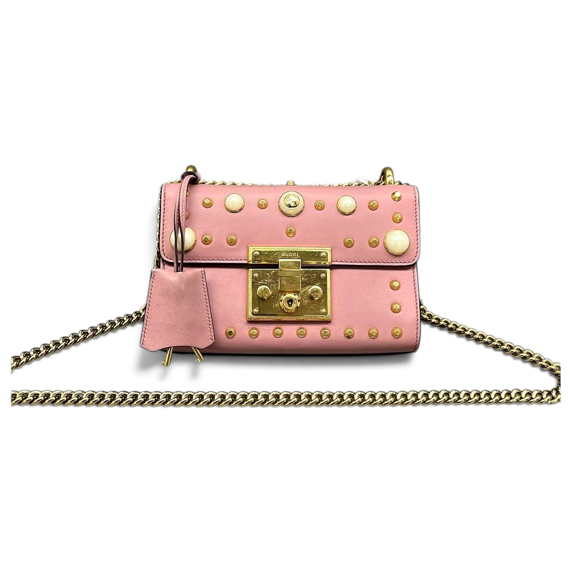 Padlock leather handbag