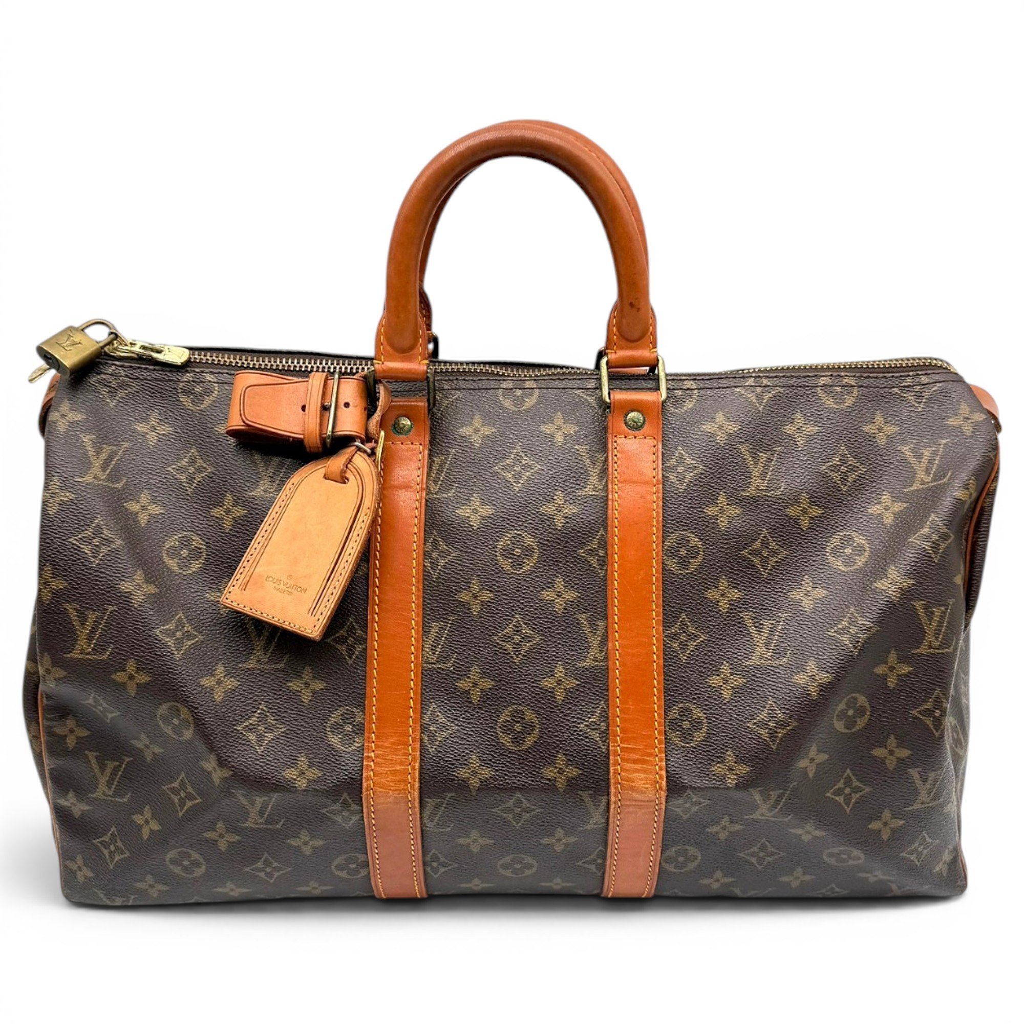 Keepall leather travel bag
