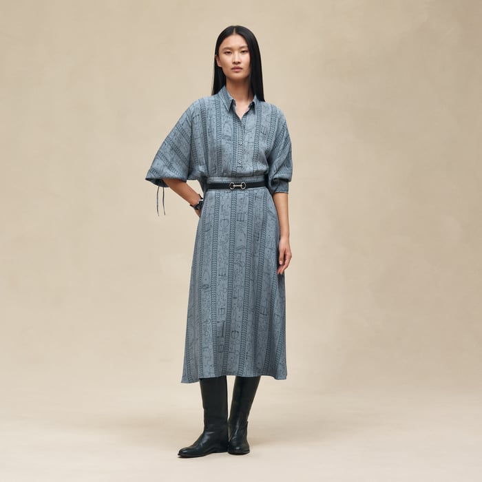 Bleu Adriatique "Cahier Du Colporteur" Blouse