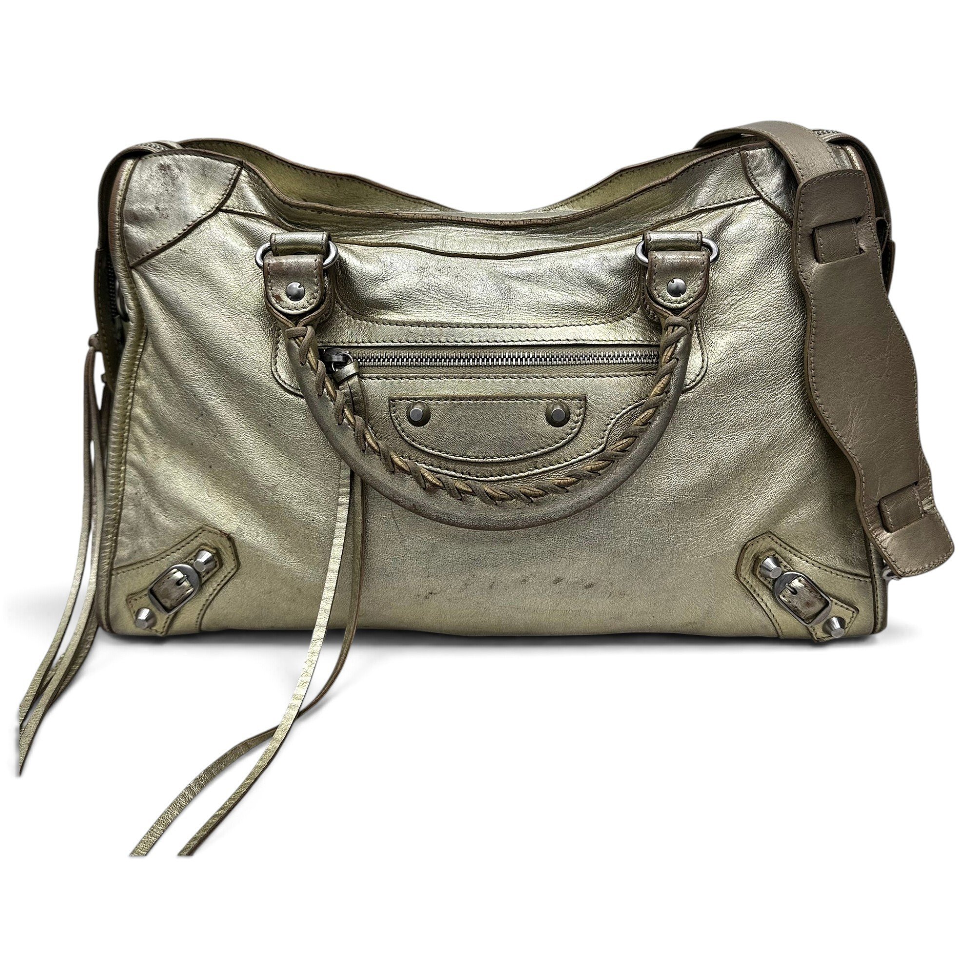 City leather handbag