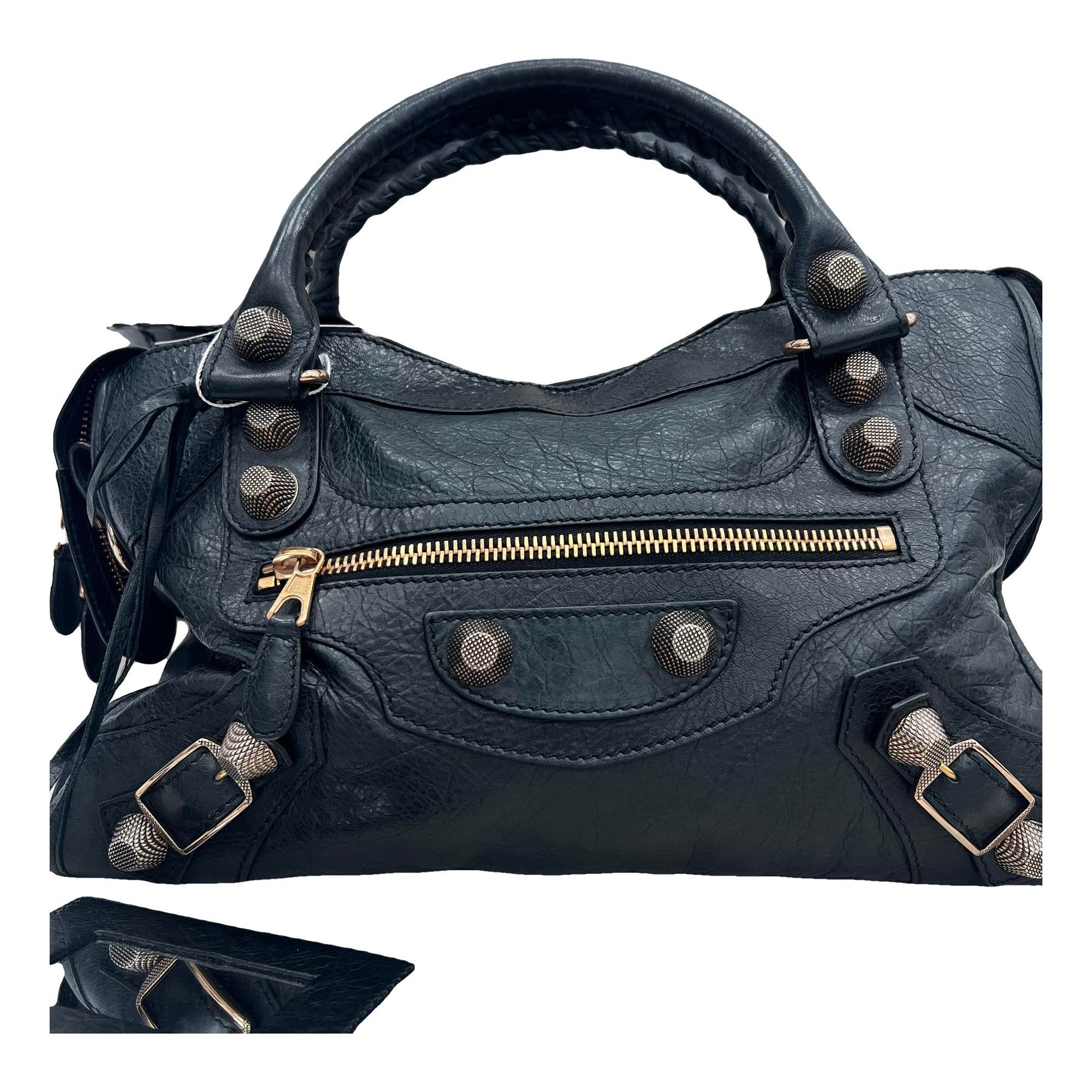 City leather handbag