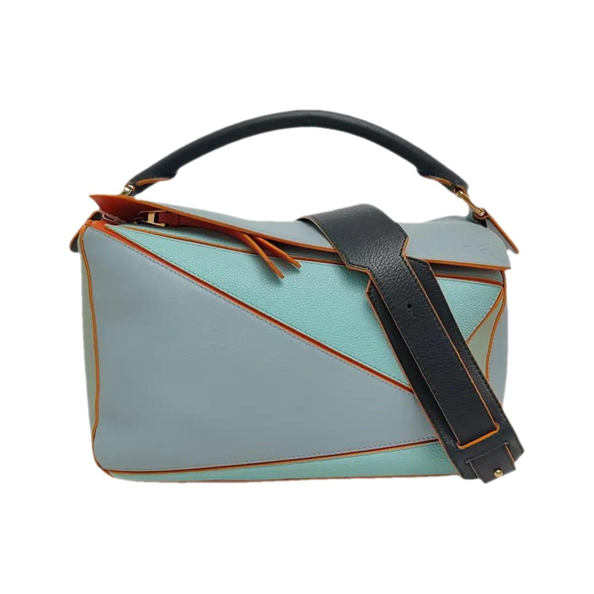 Puzzle leather handbag