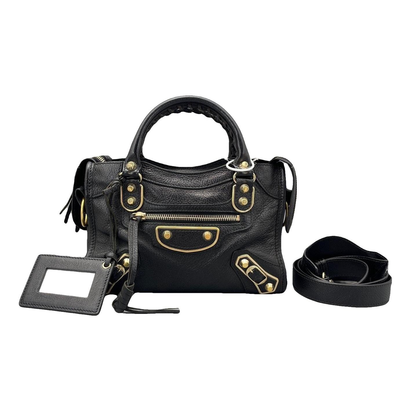 City leather handbag