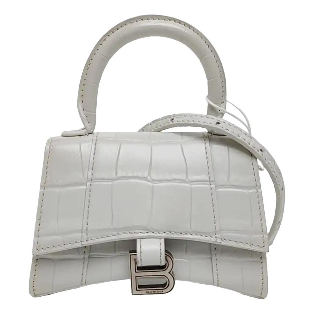 Hourglass leather handbag