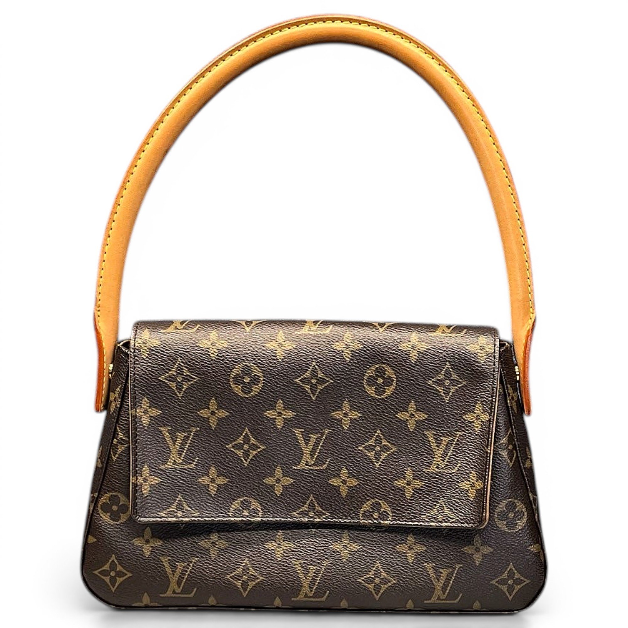 Looping leather handbag