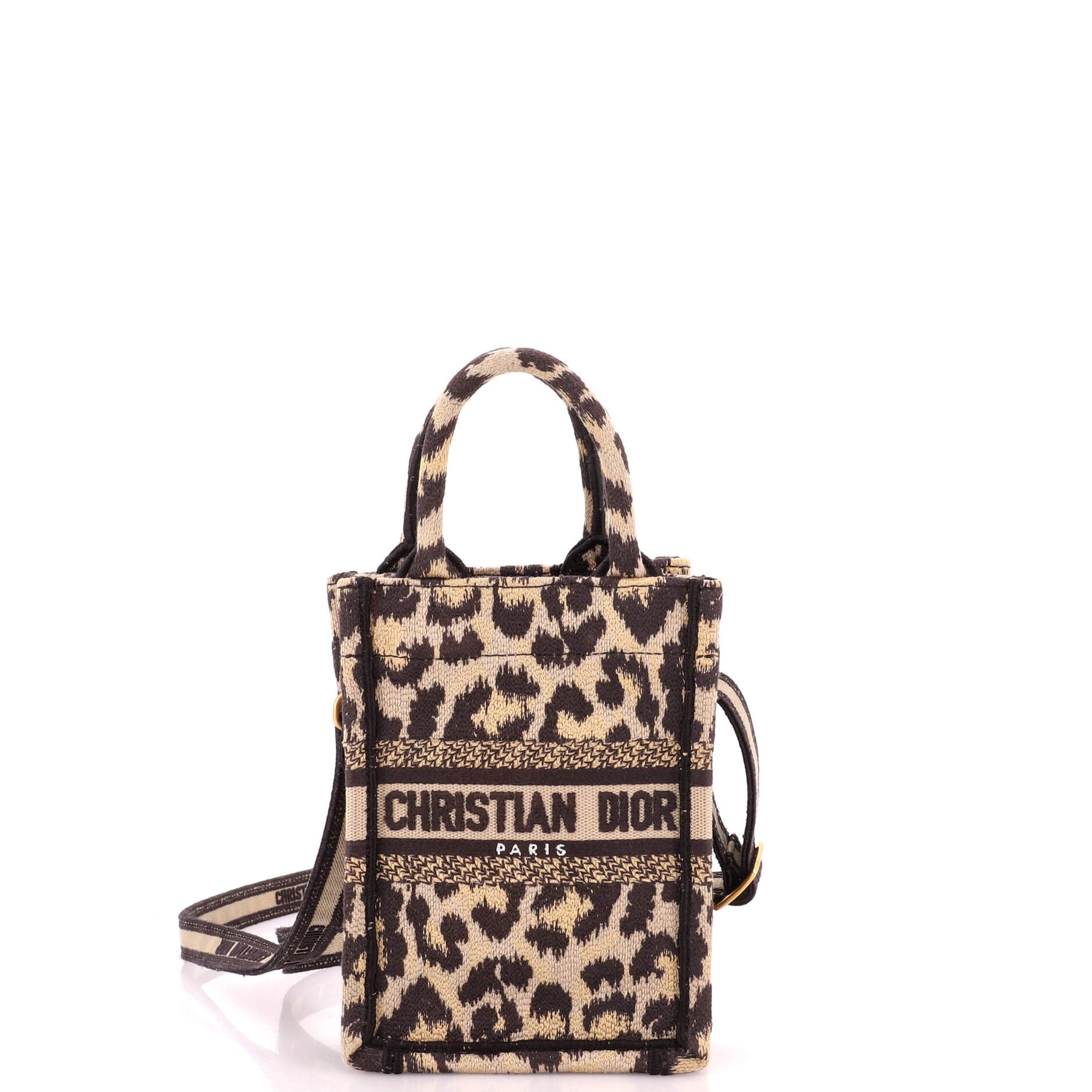 Book Tote Mizza Embroidered Canvas Vertical