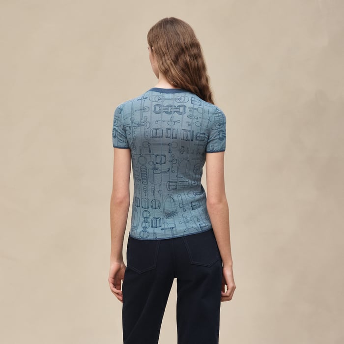Bleu Adriatique "Cahier Du Colporteur" Short-sleeve Sweater