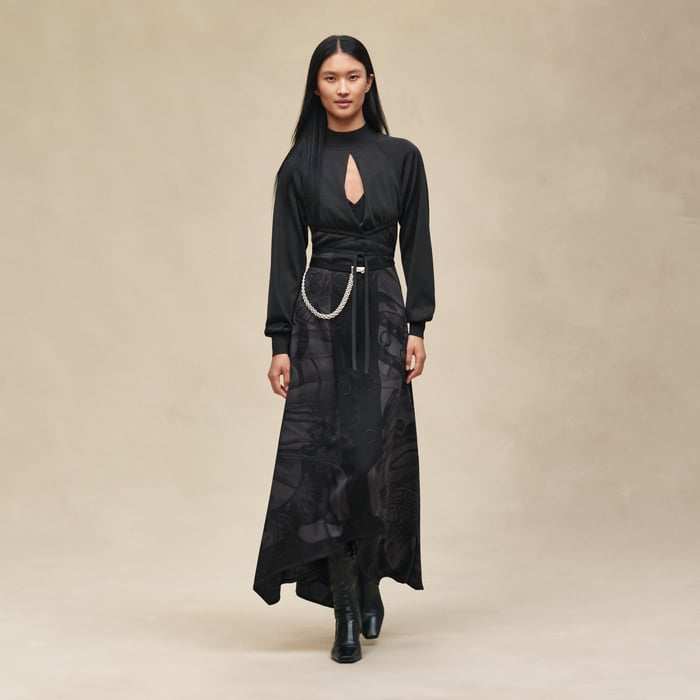 Noir "Soleil De Soie Poudre" Long Dress