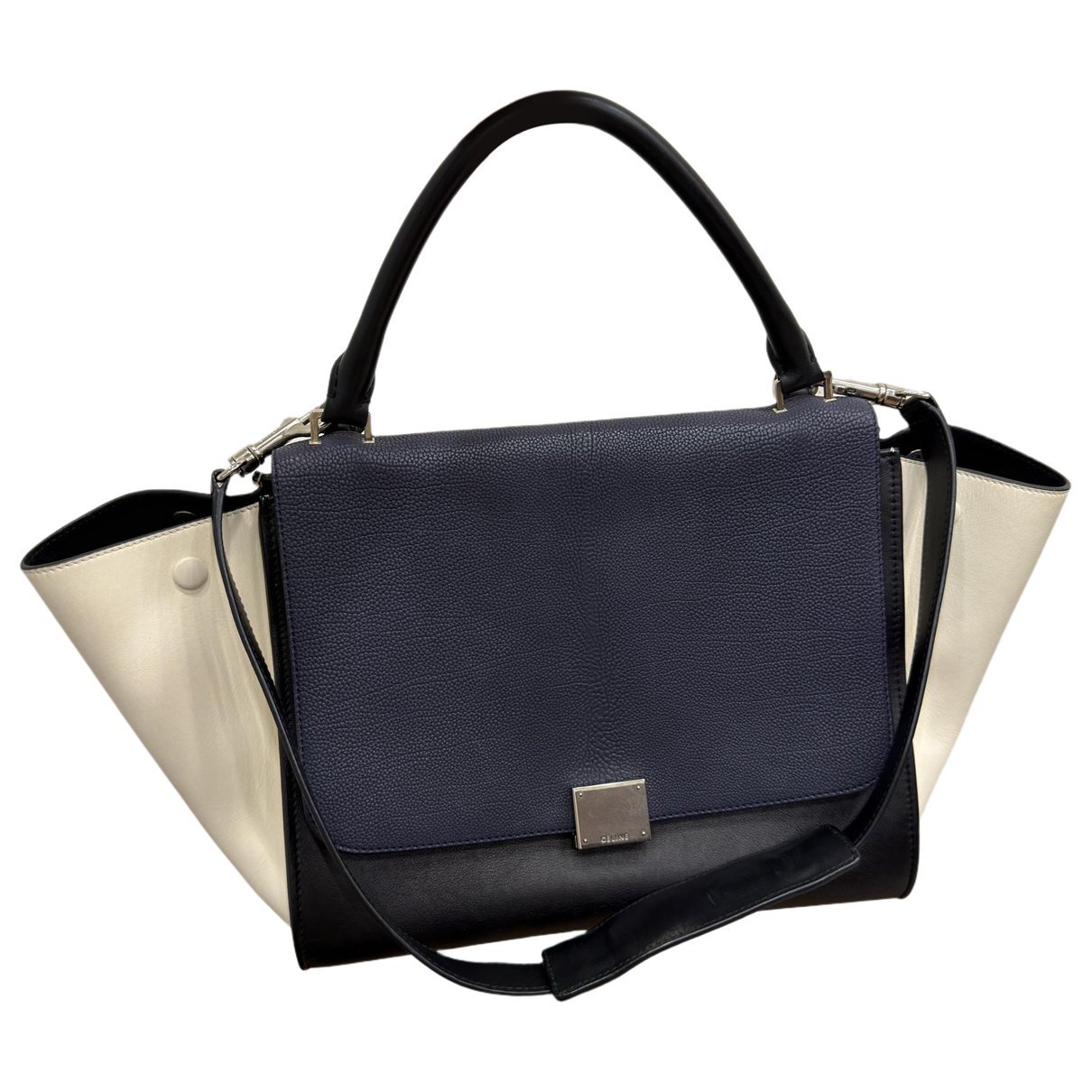 Trapèze leather handbag