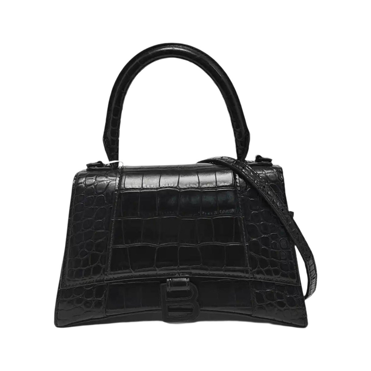 Hourglass leather handbag