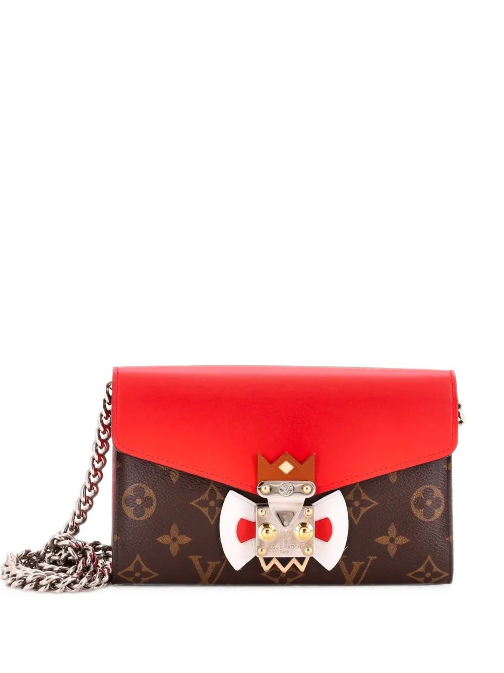 Tribal Mask Chain Wallet Monogram Canvas and Leather crossbody bag