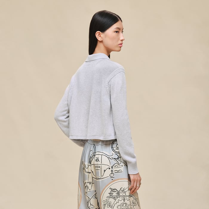 Gris Pervenche Short Shirt Cardigan