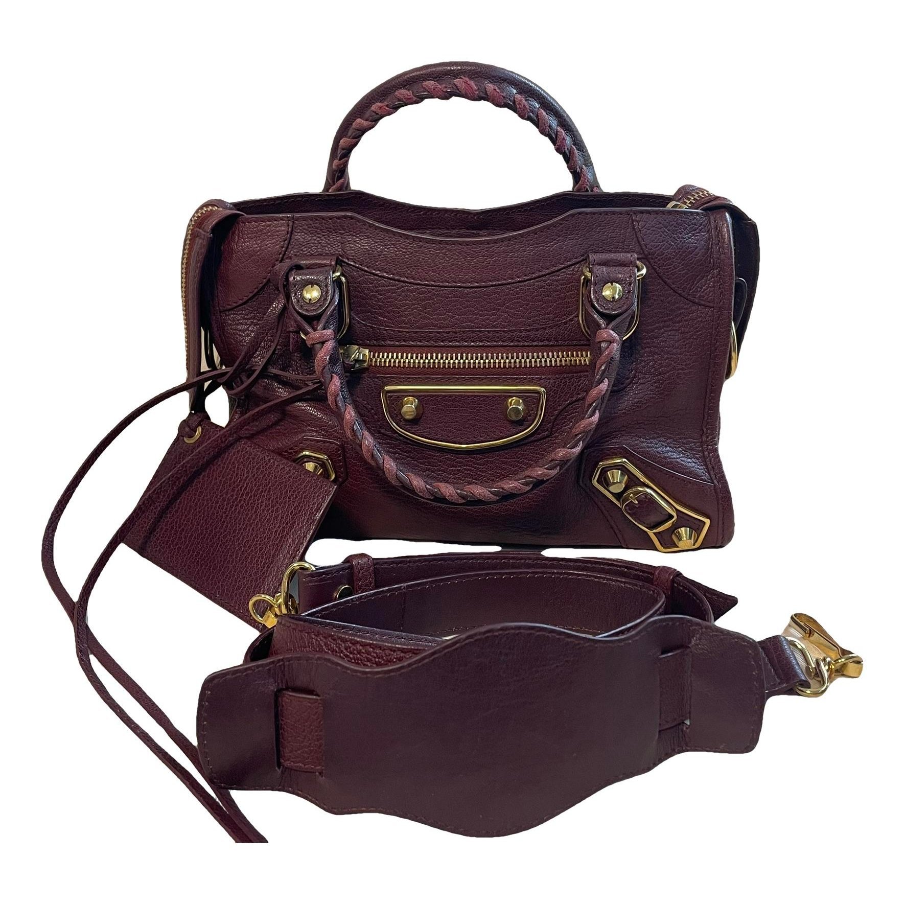 City leather handbag