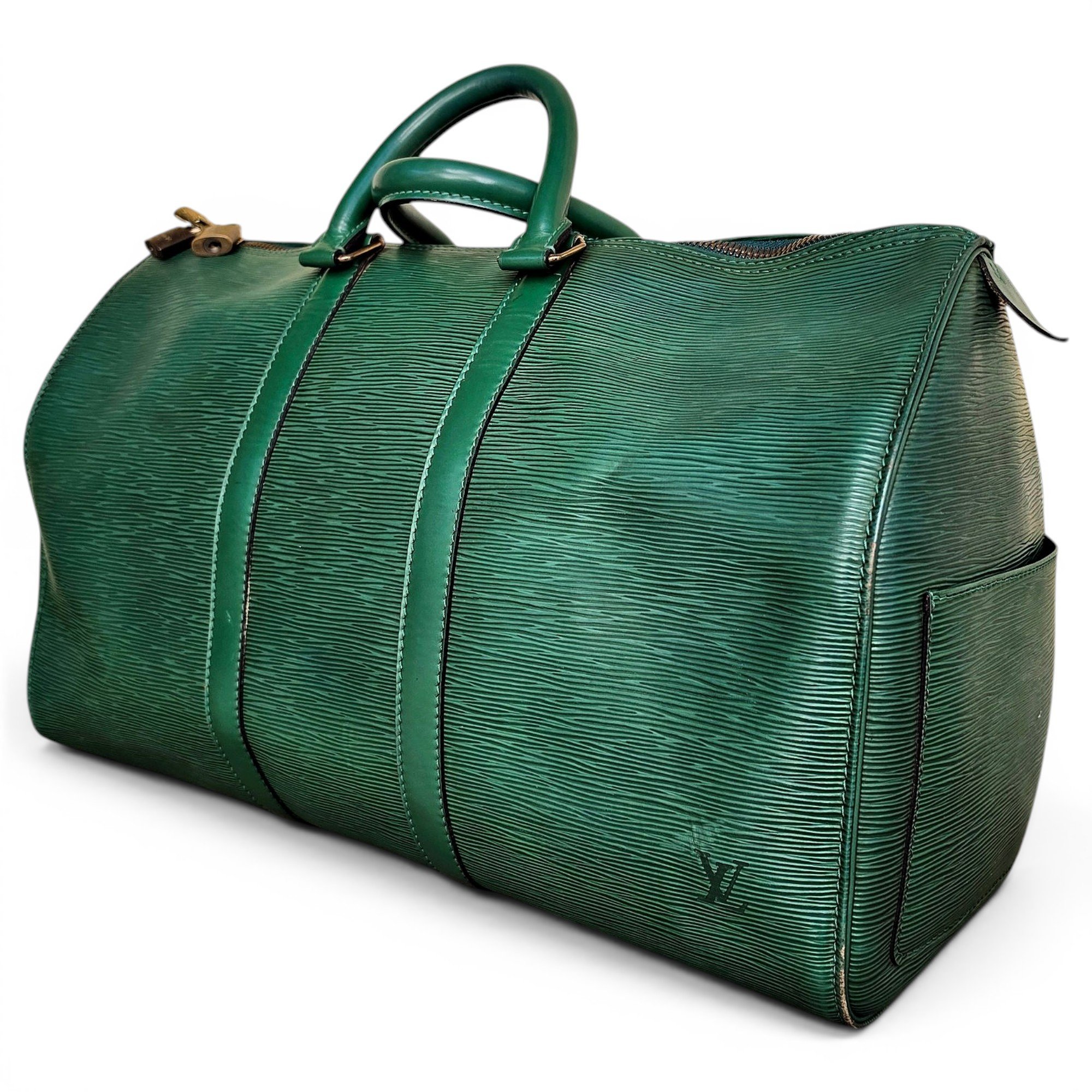 Keepall leather travel bag