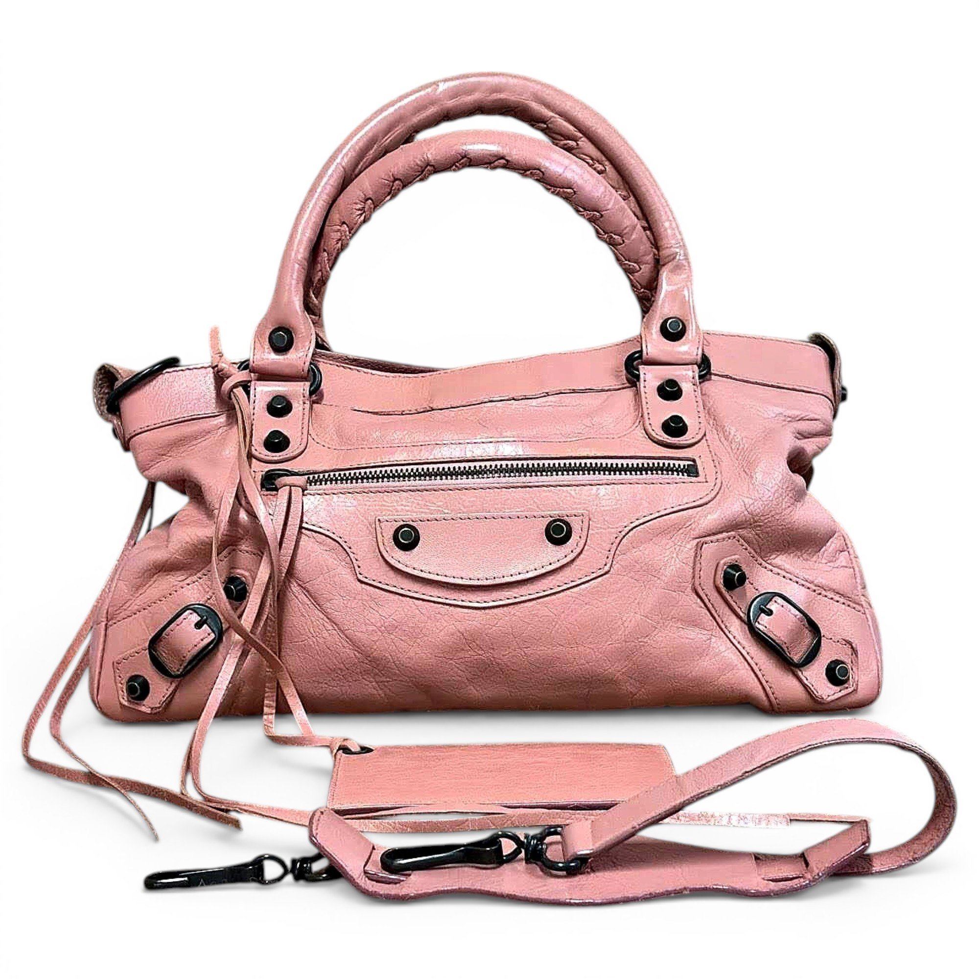 Classic Metalic leather handbag