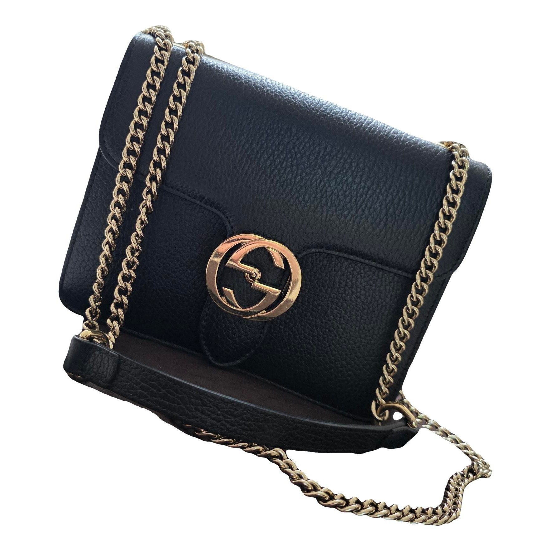 Interlocking leather handbag