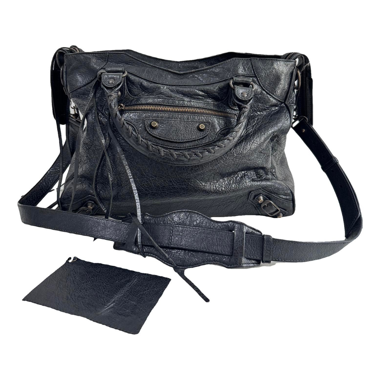 City leather handbag