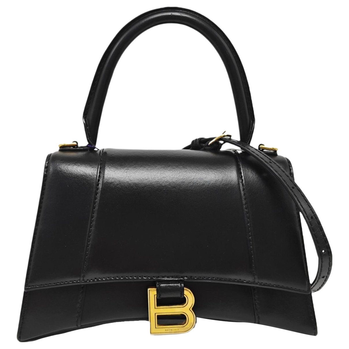 Hourglass leather handbag