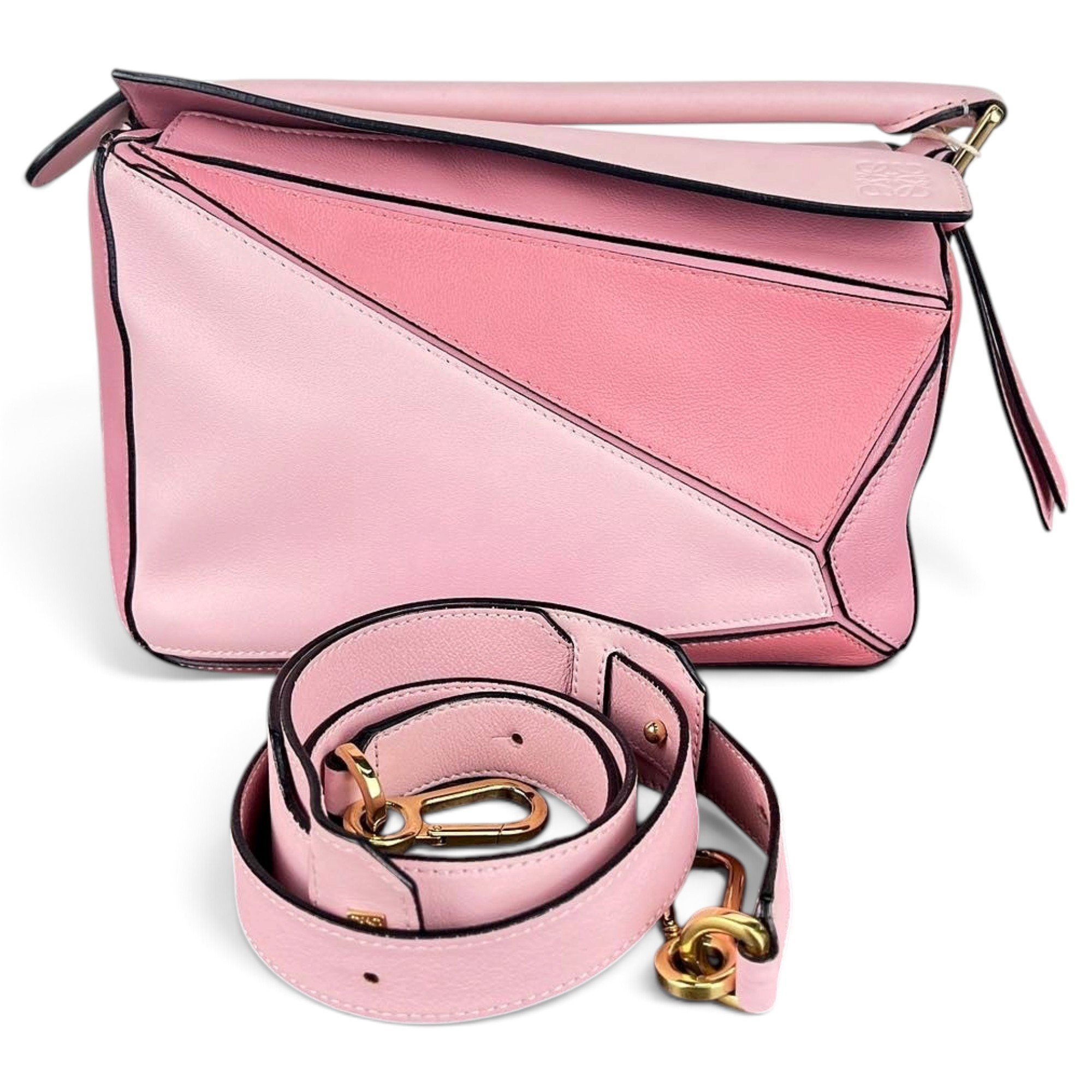 Puzzle leather handbag