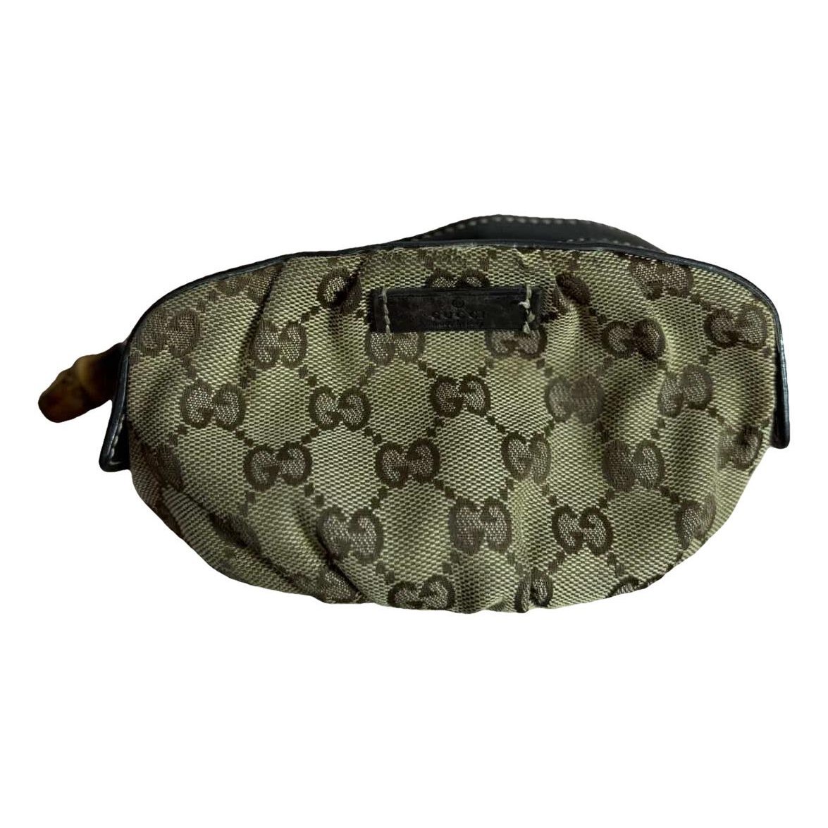 Bamboo leather clutch bag