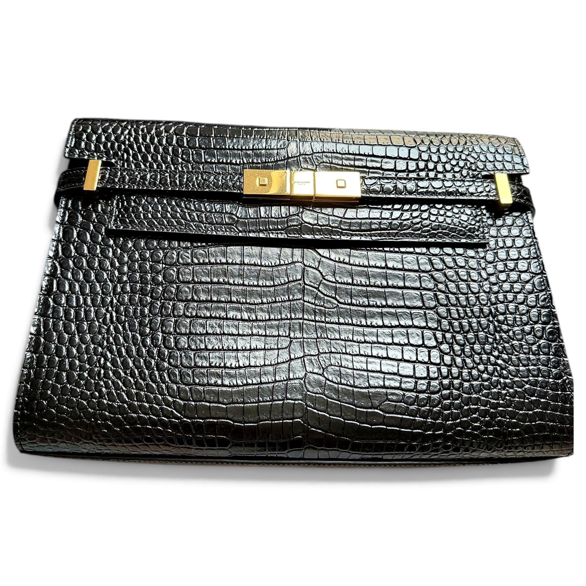 Uptown patent leather clutch bag