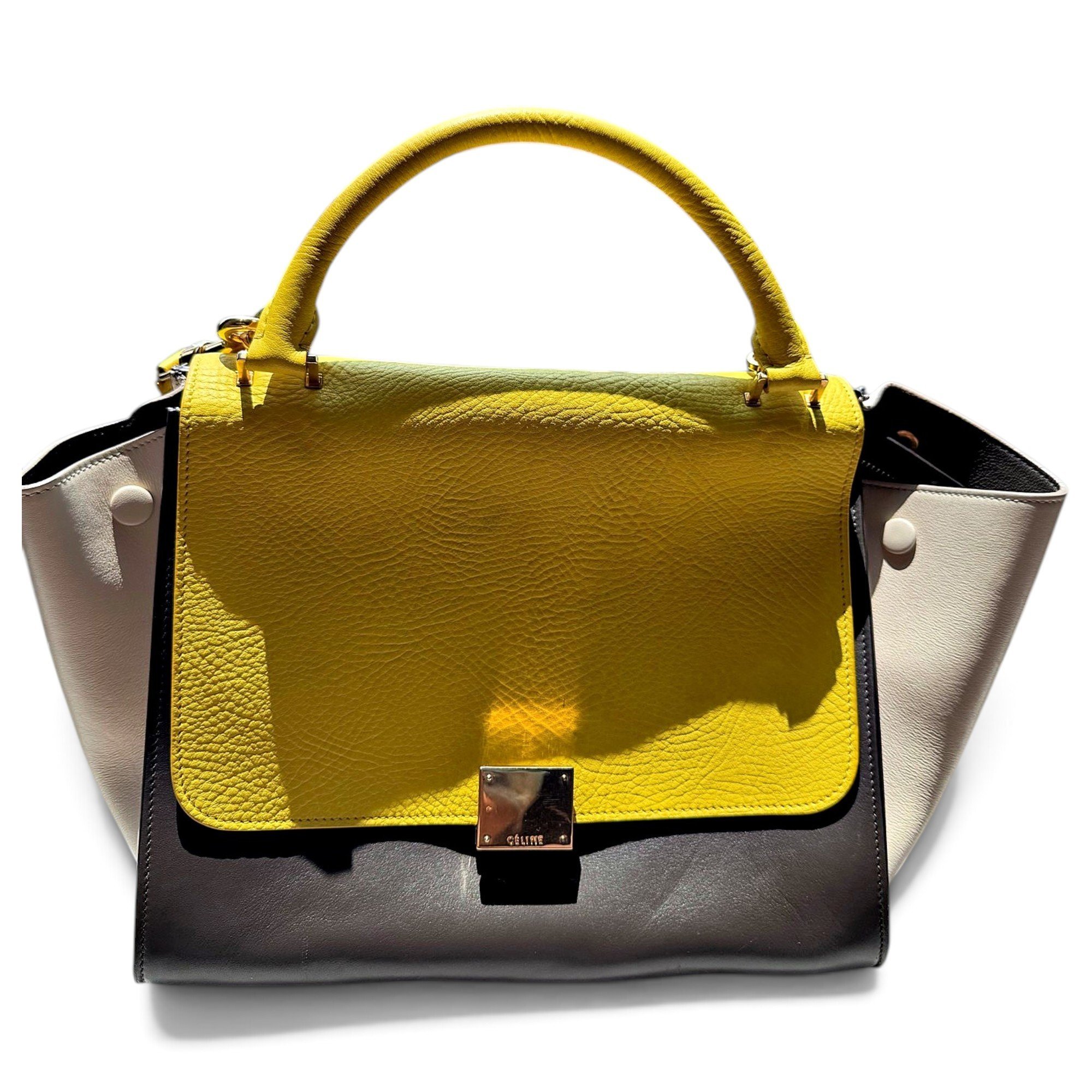 Trapèze leather handbag