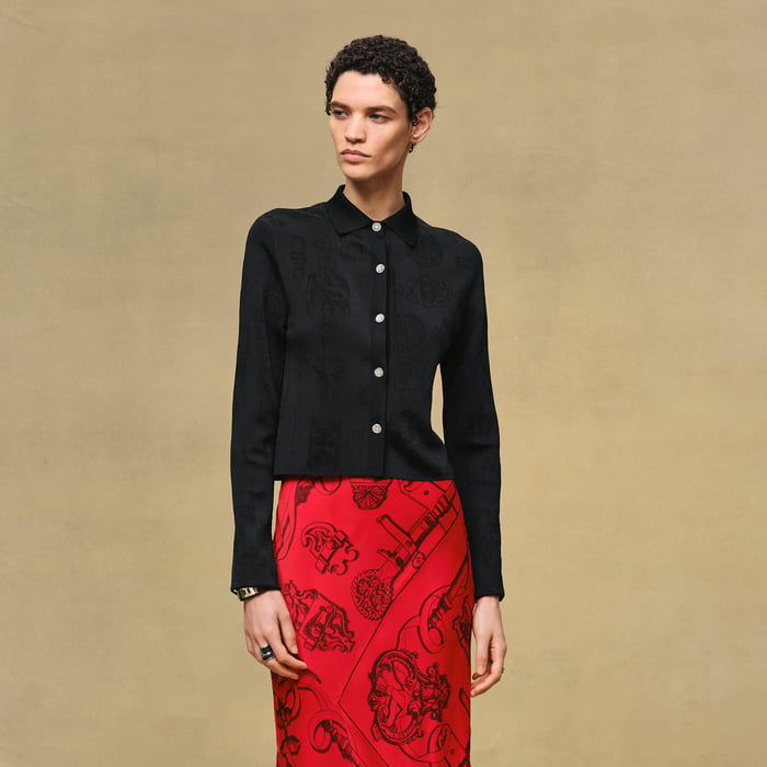 Noir "Ferronnerie" Long-sleeve Cardigan