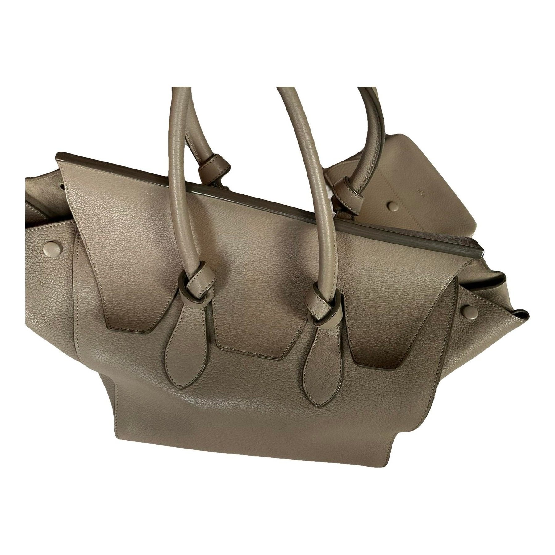 Tie leather handbag