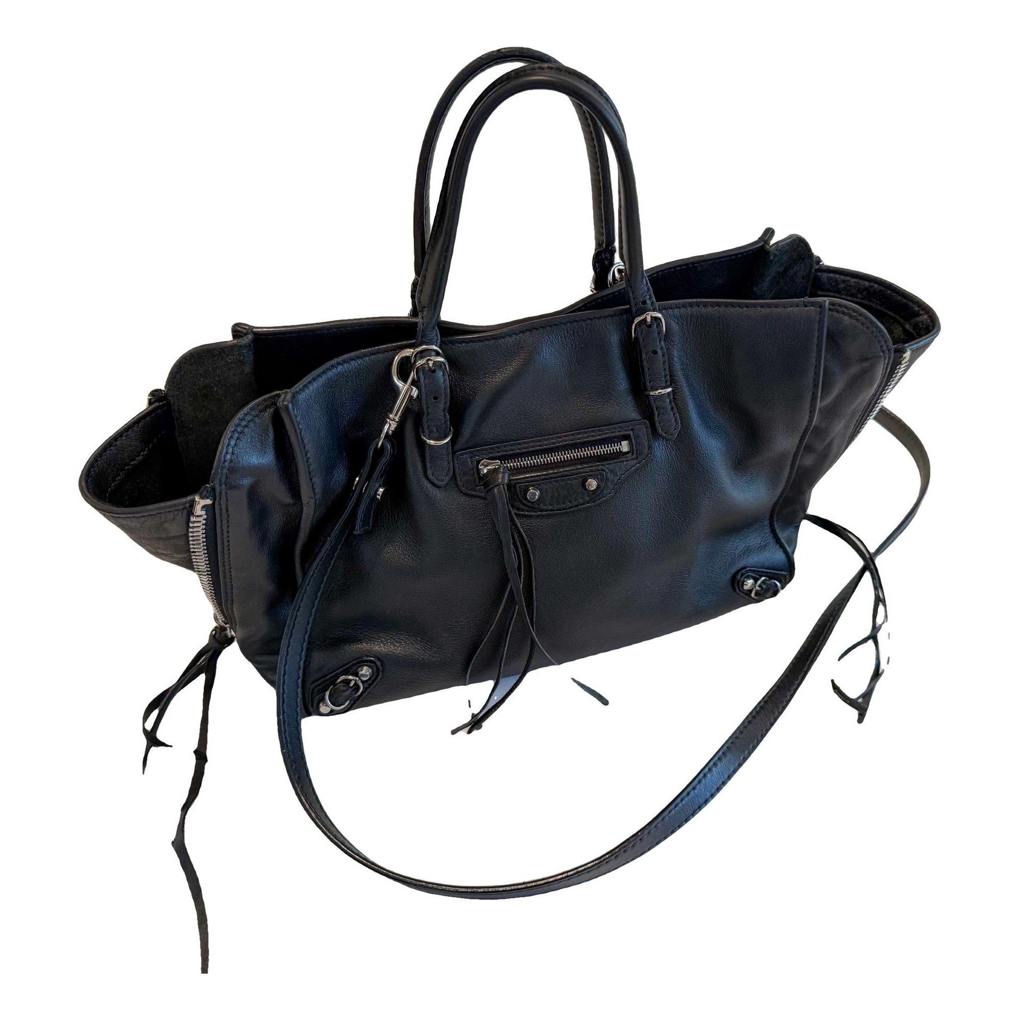 Papier leather handbag