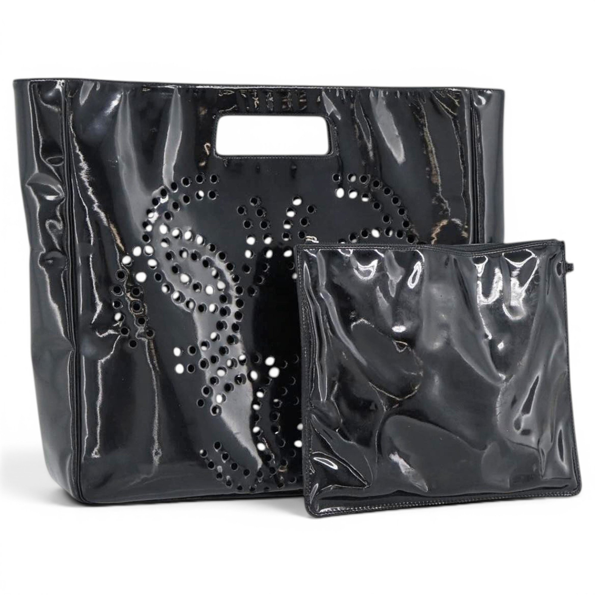 Patent leather handbag