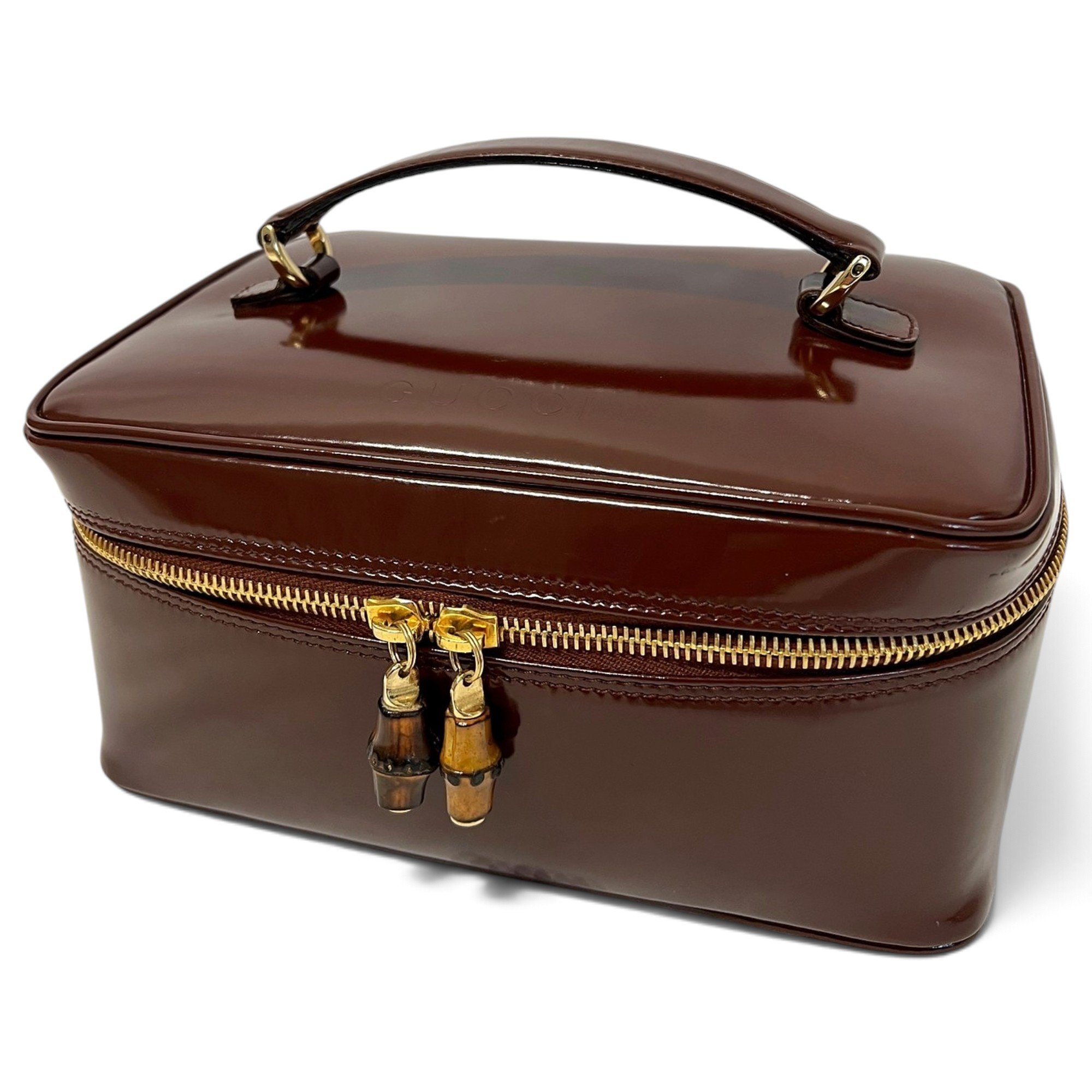 Patent leather vanity case