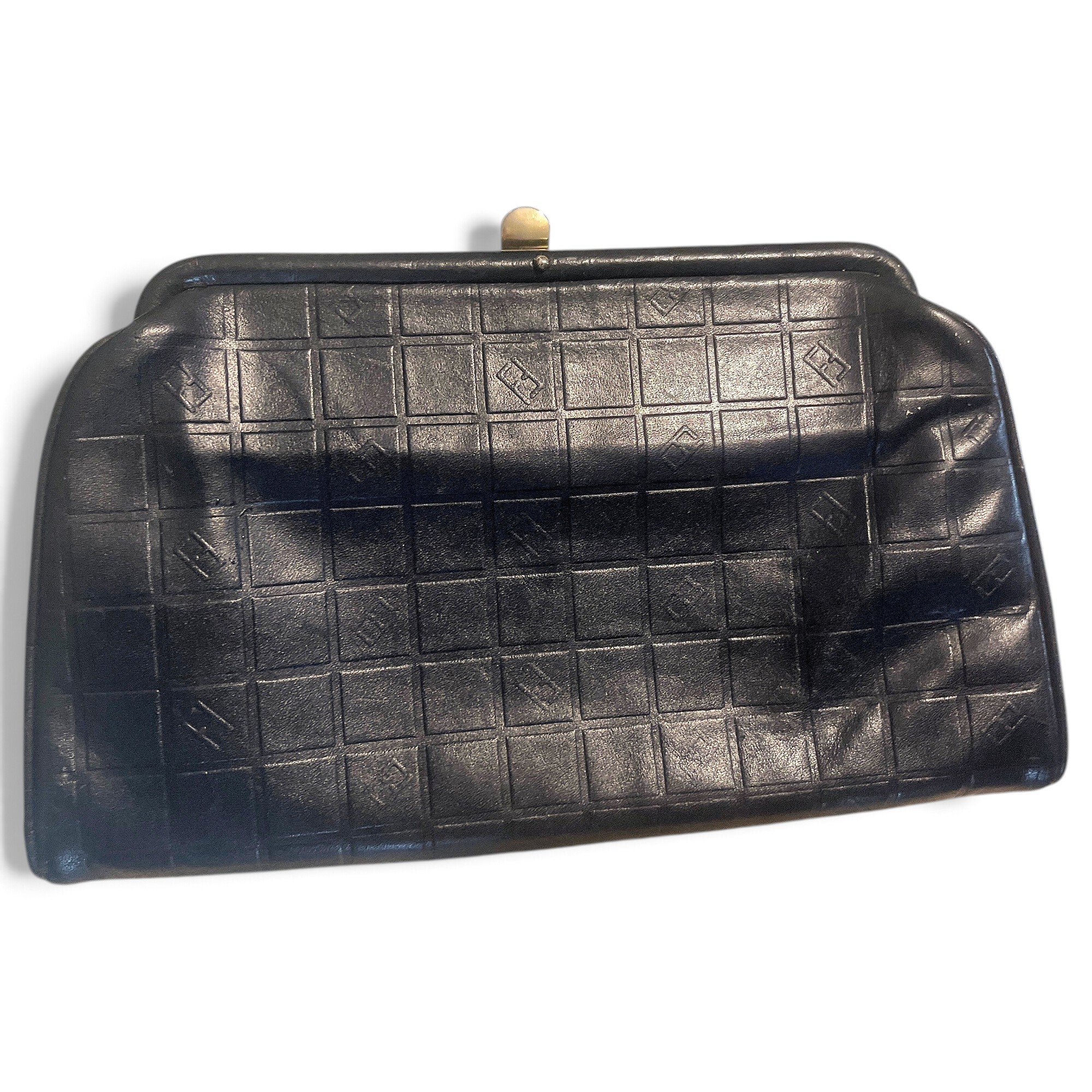 Leather clutch bag