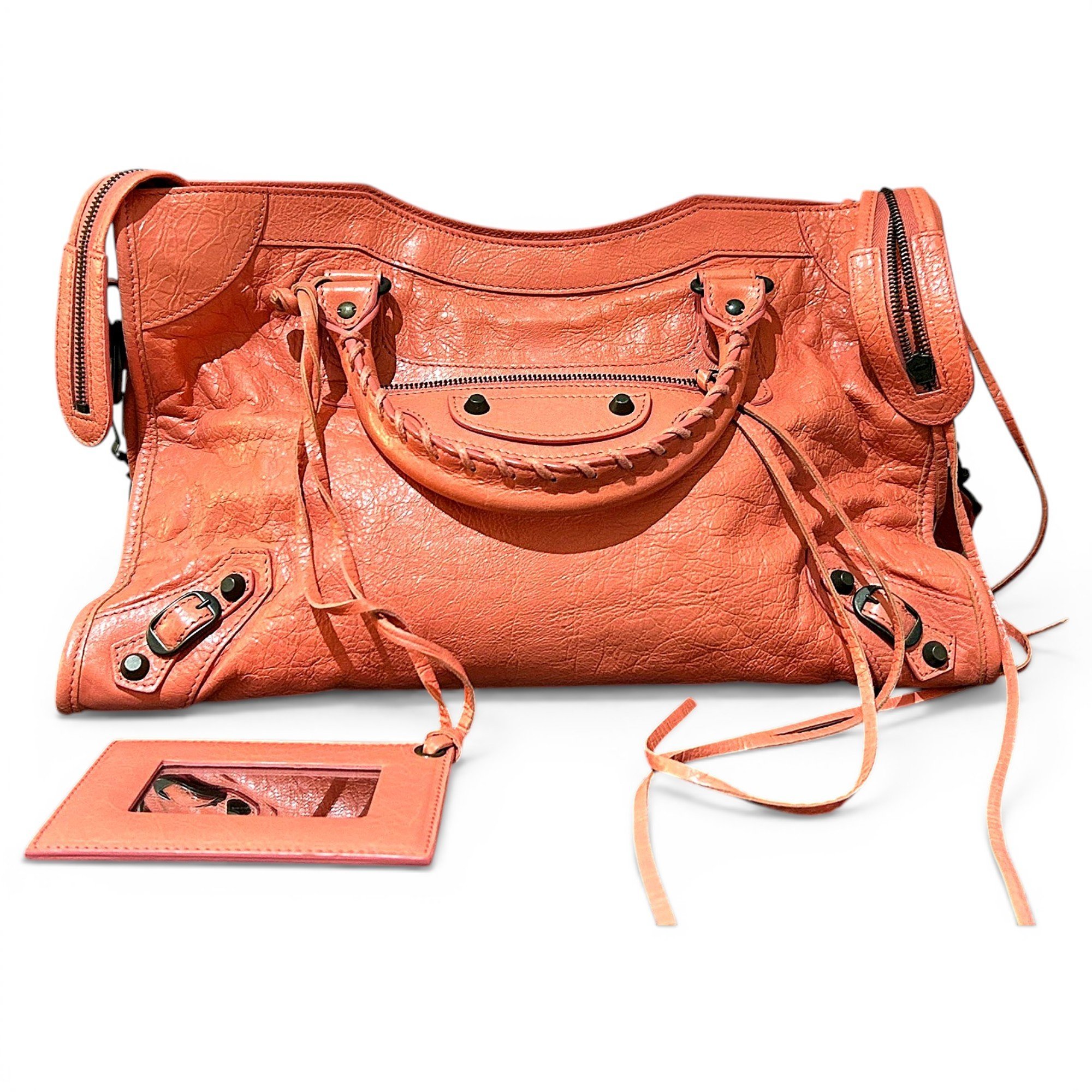 City leather handbag