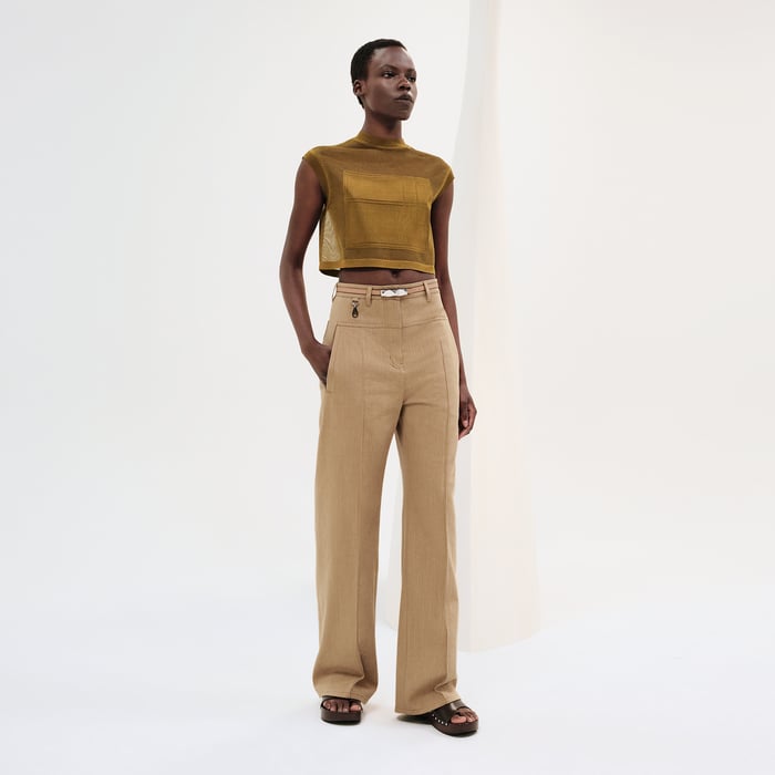 Beige Albâtre Loose Fit Pants